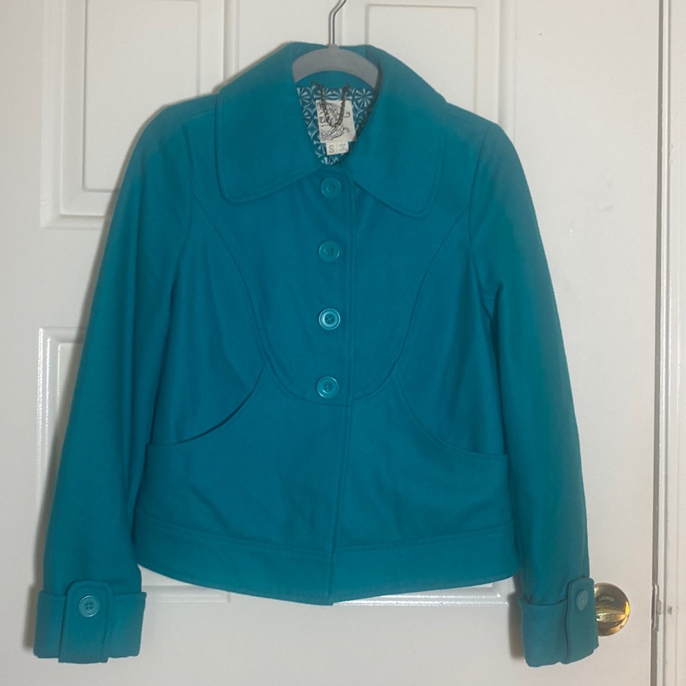 Anthropologie Tulle Wool Blend Coat